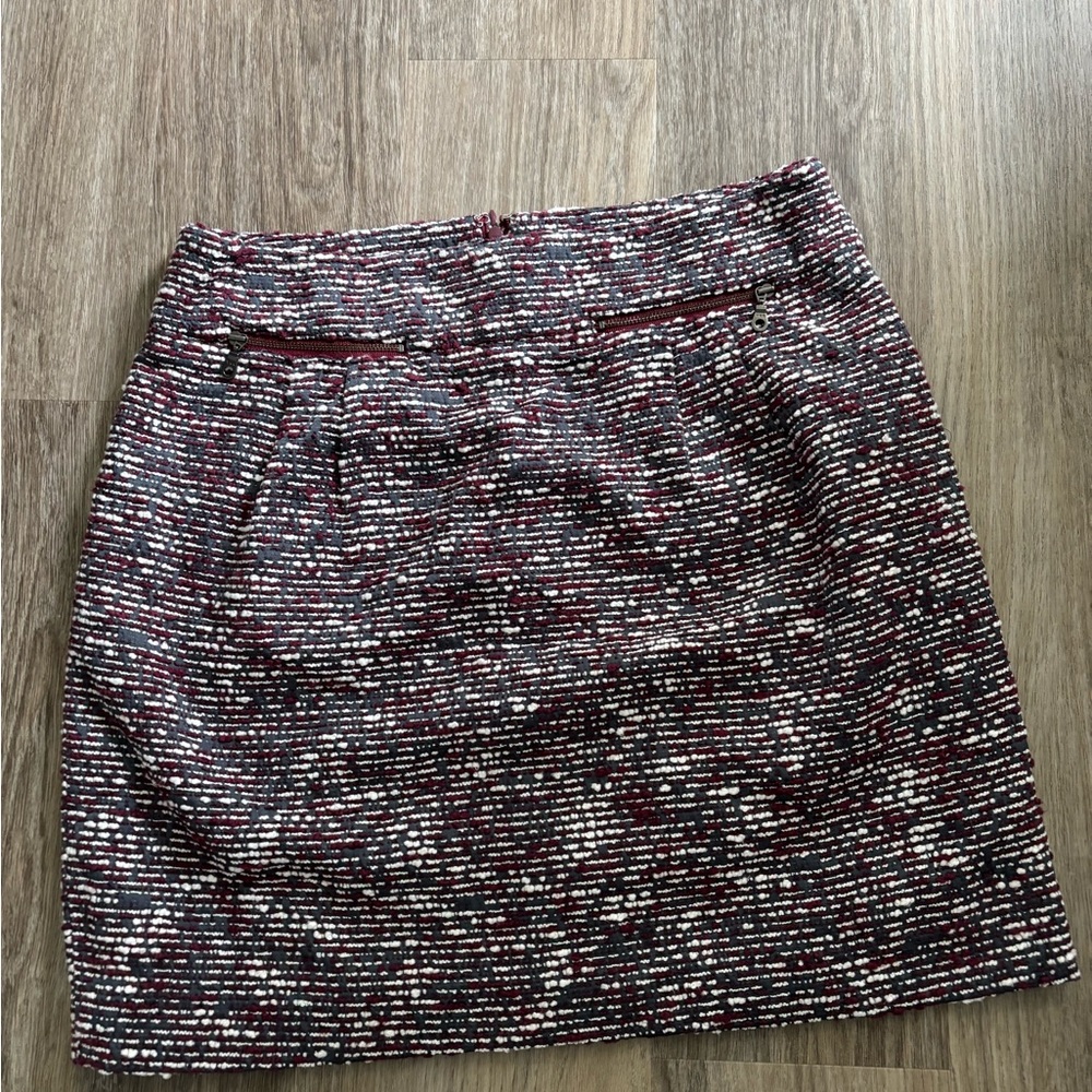 LOFT Tweed Mini Skirt - Black, White, and Red